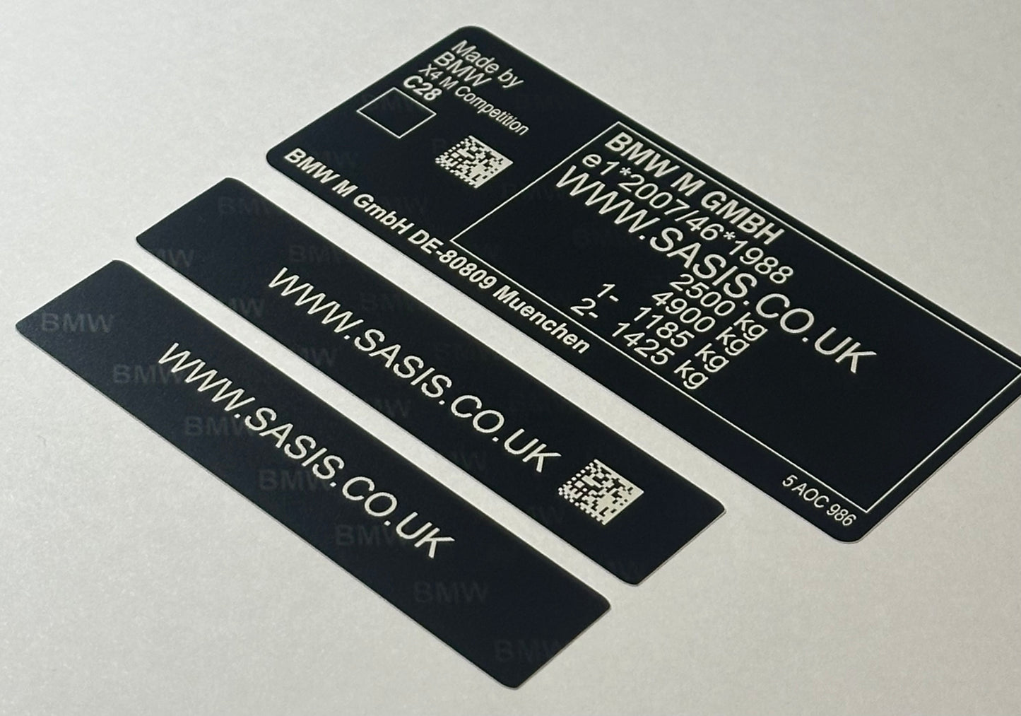 Autocollants et plaques VIN BMW SASIS UK