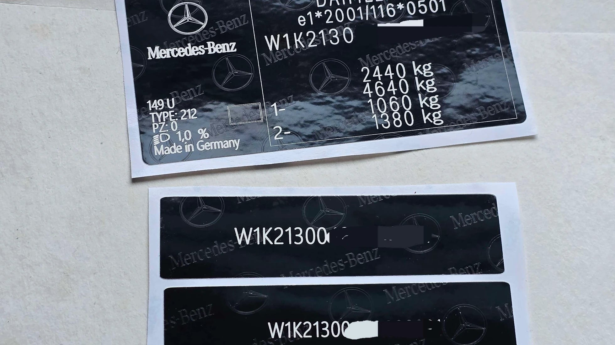 Kit complet d'autocollants VIN MERCEDES