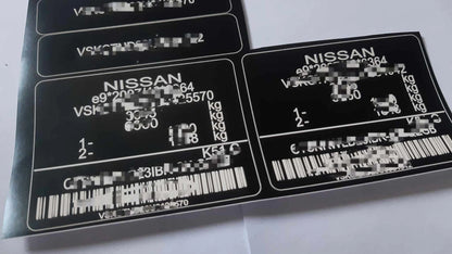 Nissan Navara Plaque constructeur autocollants et plaques SASIS UK