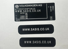 Kit complet VOLKSWAGENAutocollants VIN