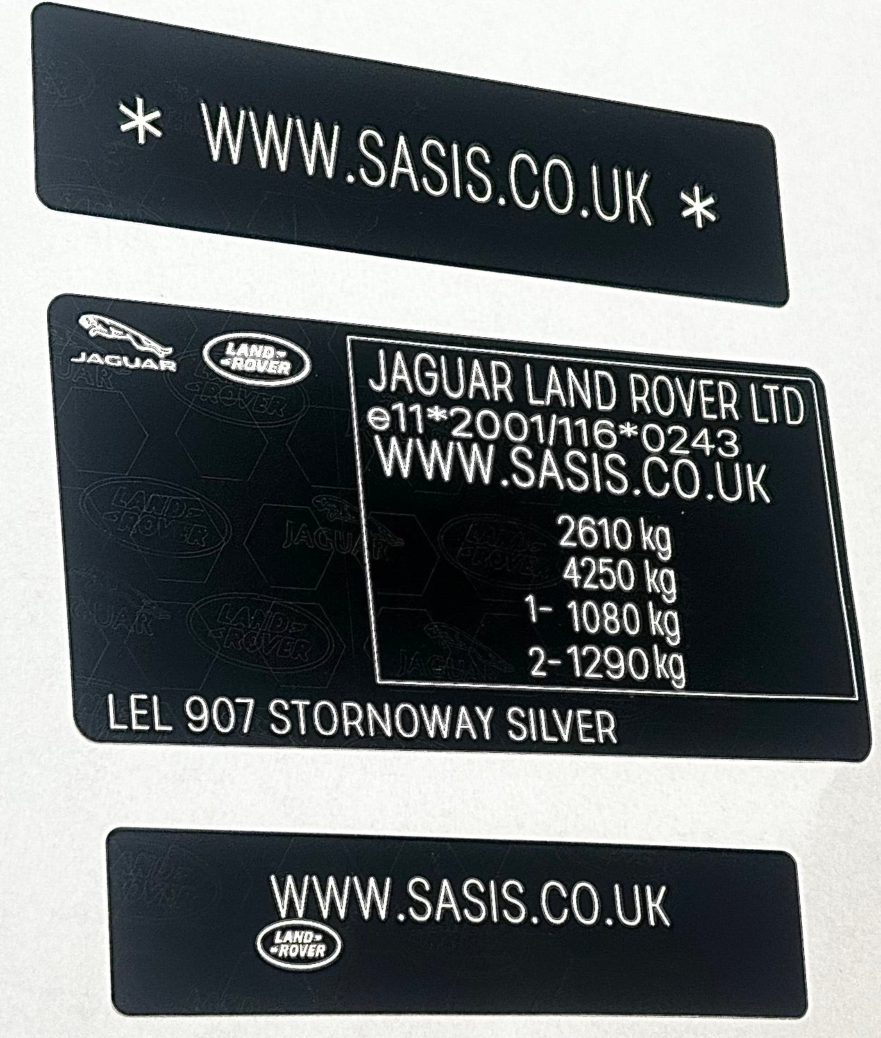 Kit complet d'autocollants VIN LAND ROVER