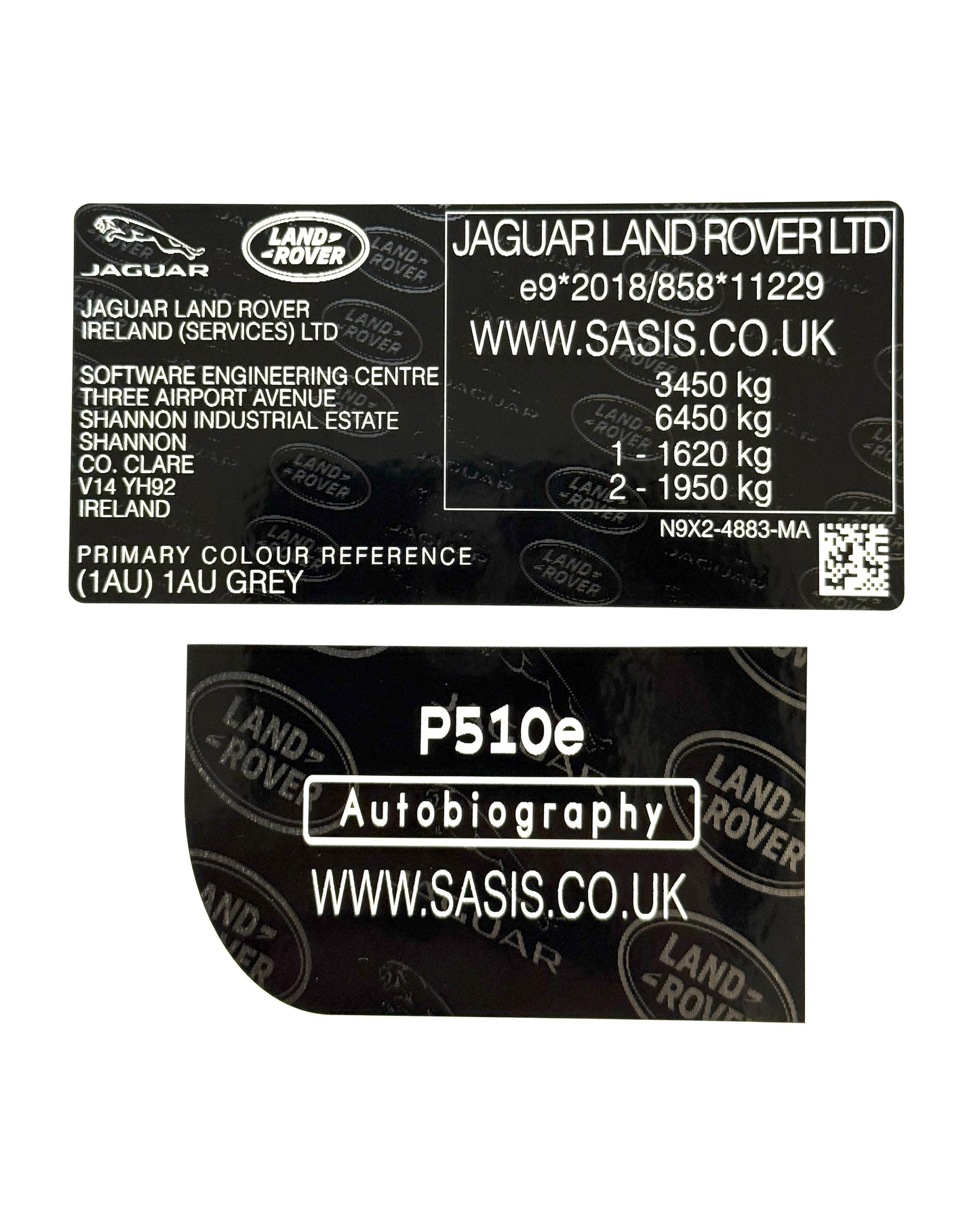 AUTOBIOGRAPHY RANGE ROVER VIN STICKERS