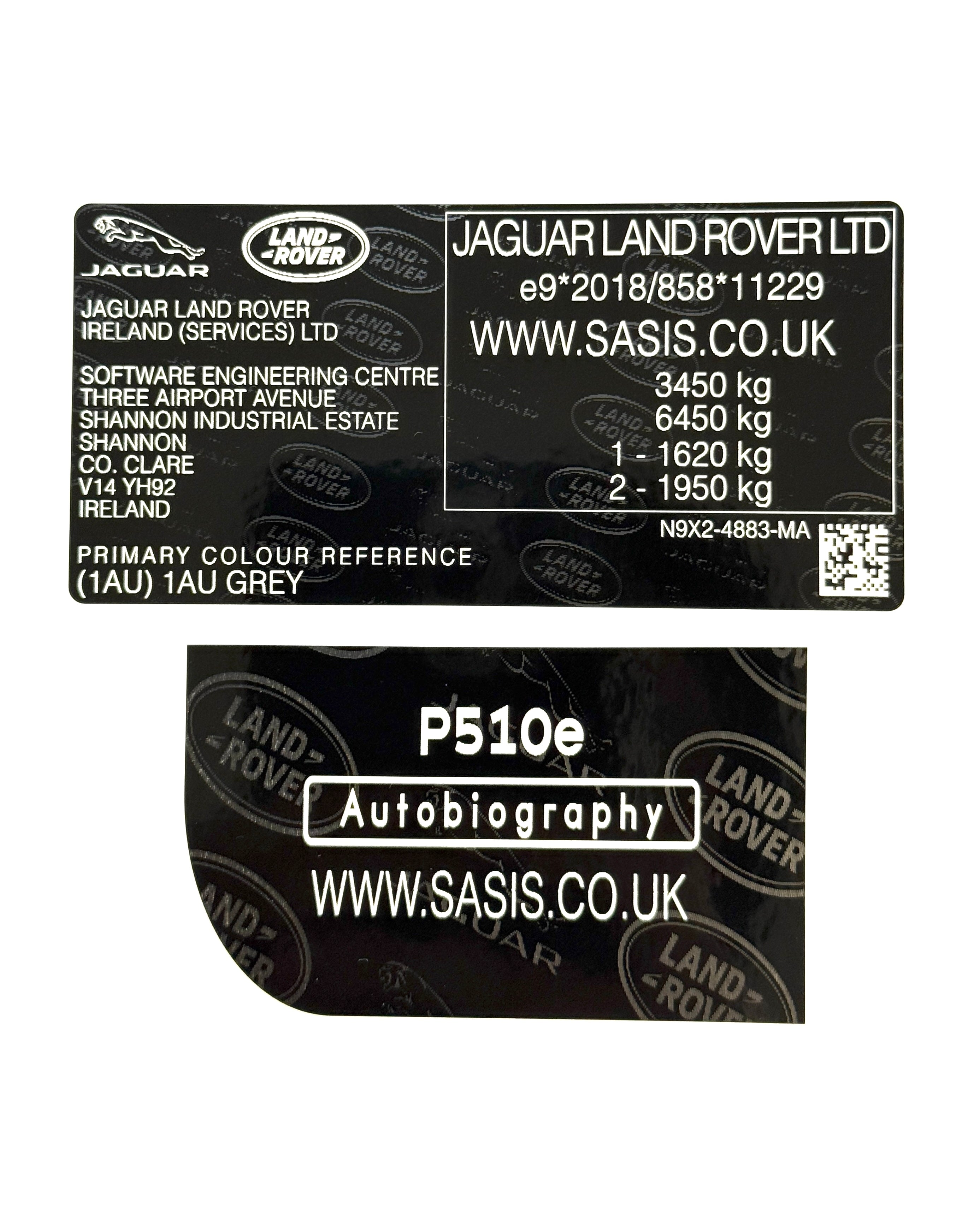 AUTOBIOGRAPHY RANGE ROVER VIN STICKERS