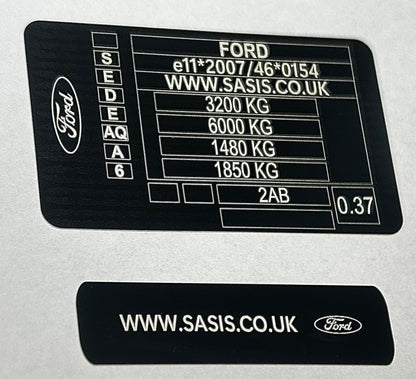 Autocollants et plaques VIN pour Ford Ranger Royaume-Uni