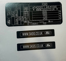 Autocollants VIN pour kit complet FORD
