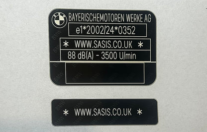 Autocollant Plaque constructeur voiture BMW Sasis