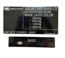 OLD RANGE ROVER  VIN STICKERS