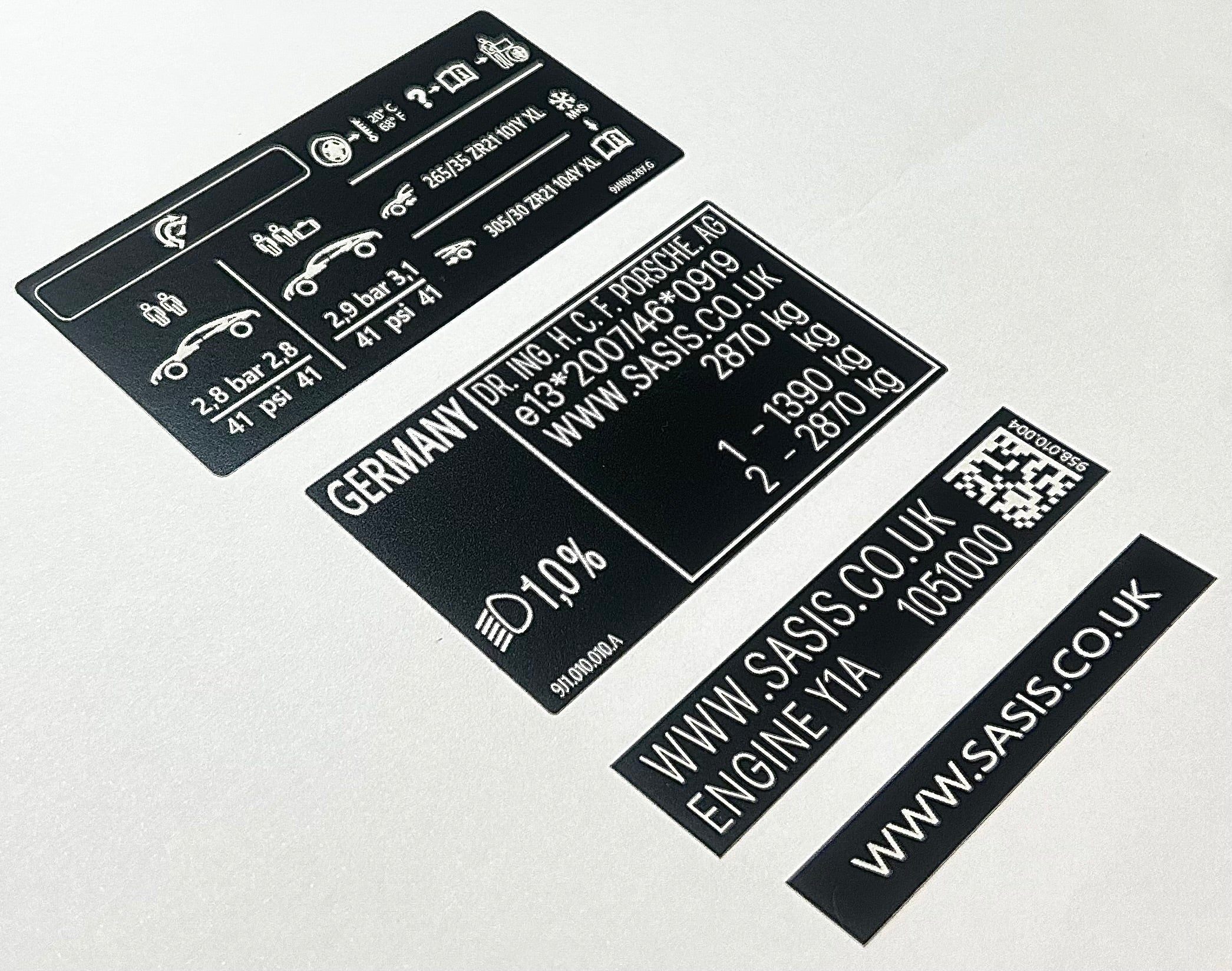 Kit complet d'autocollants VIN PORSCHE