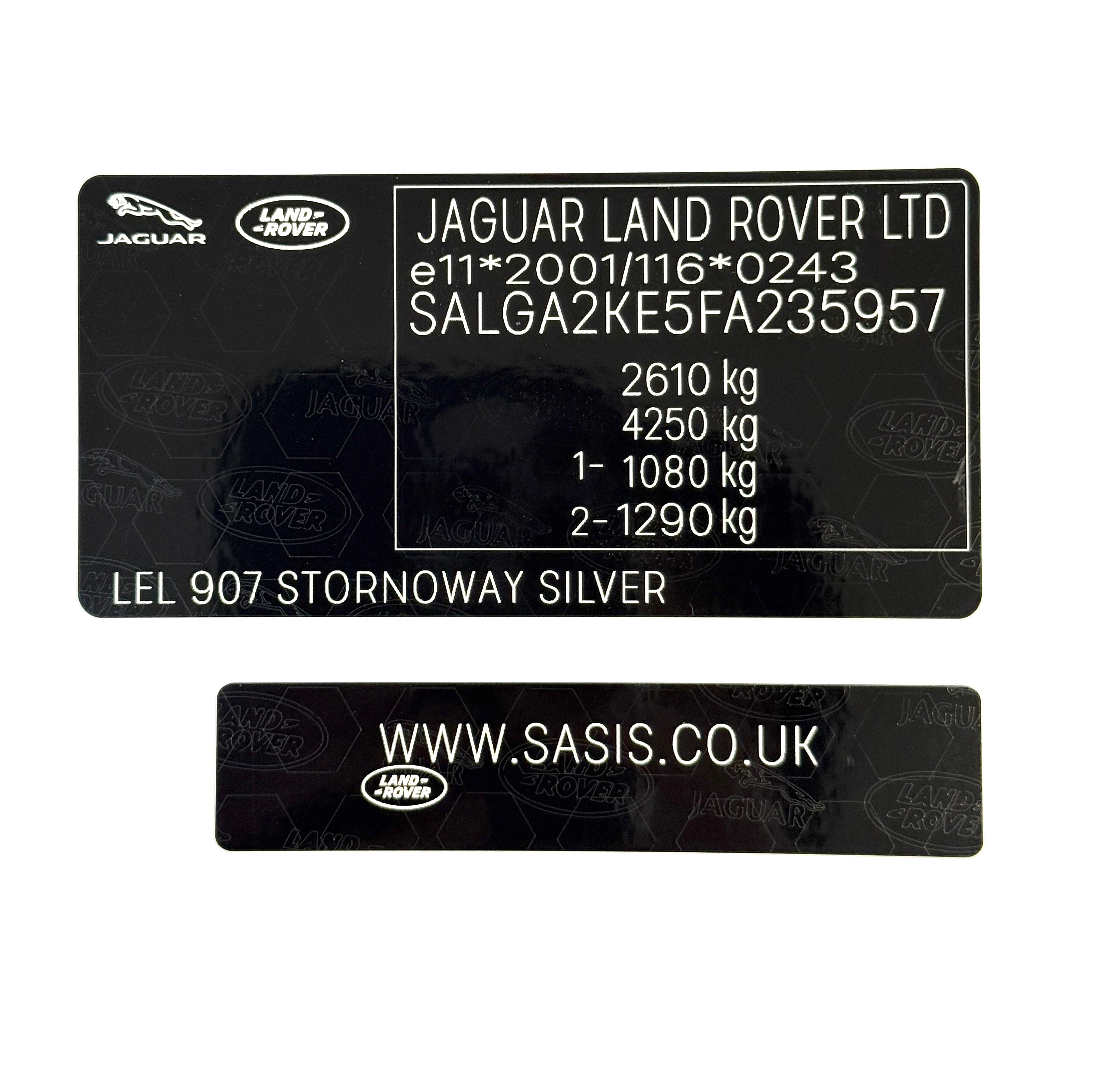 RANGE ROVER COMPLETE KIT VIN SITCKERS