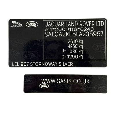 RANGE ROVER COMPLETE KIT VIN SITCKERS