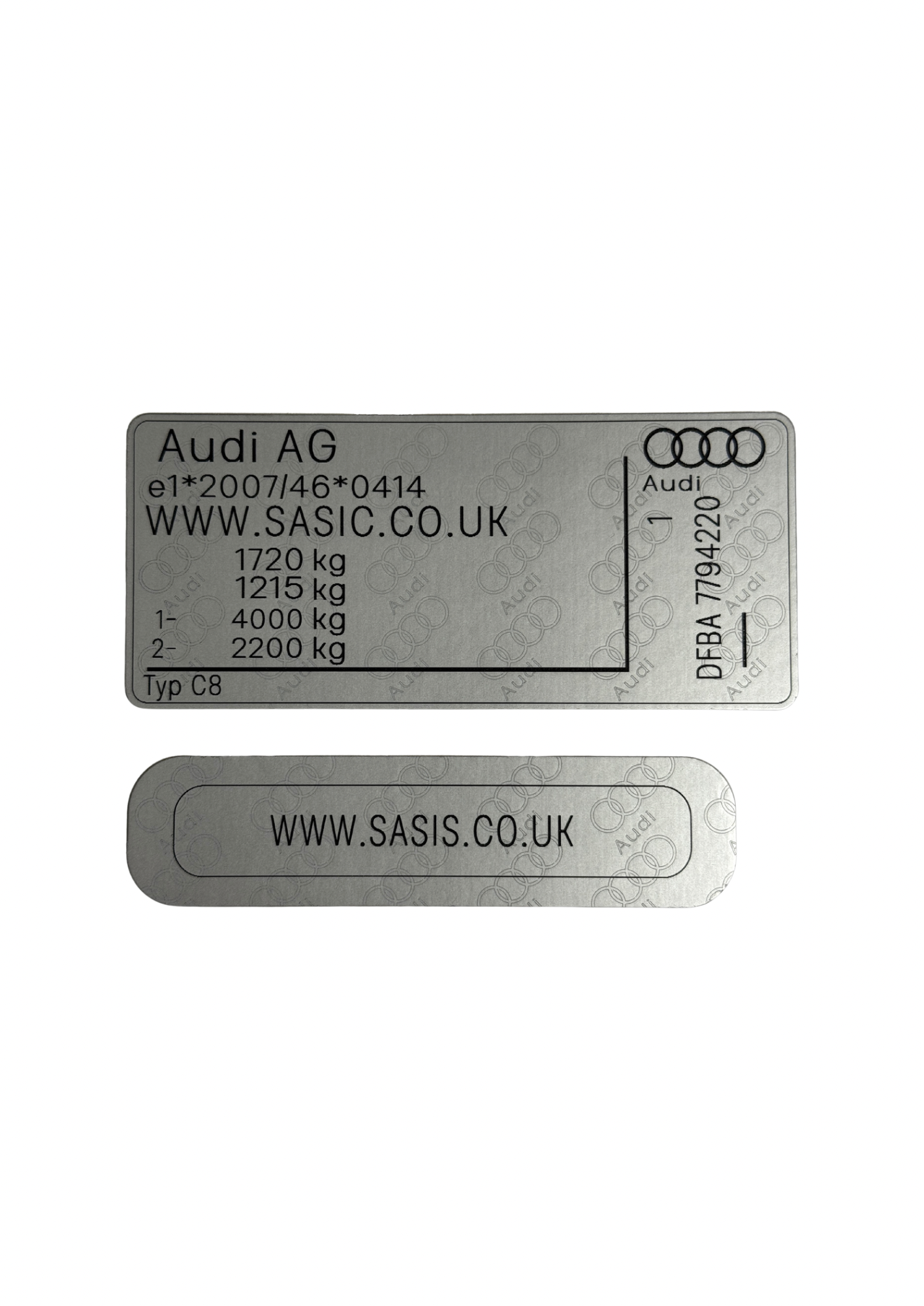 AUDI Complete Kit VIN stickers