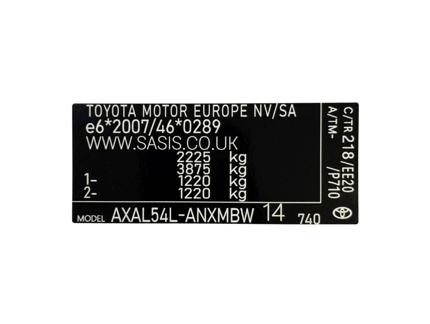 RAV 4 TOYOTA VIN STICKERS