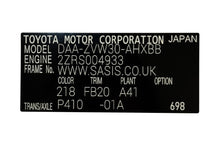 PRIUS TOYOTA VIN STICKERS