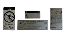 OEM AUDI LABEL SET - SAFETY & TECHNICAL STICKERS (complete kit)
