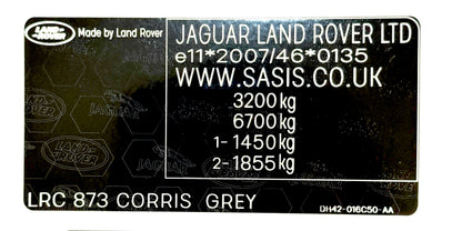 OLD RANGE ROVER  VIN STICKERS