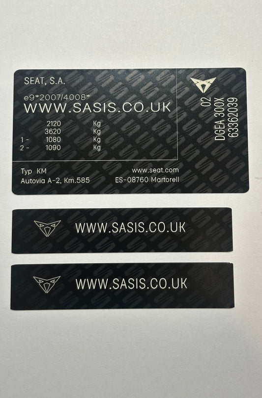 Autocollants et plaques VIN Seat AG SASIS UK
