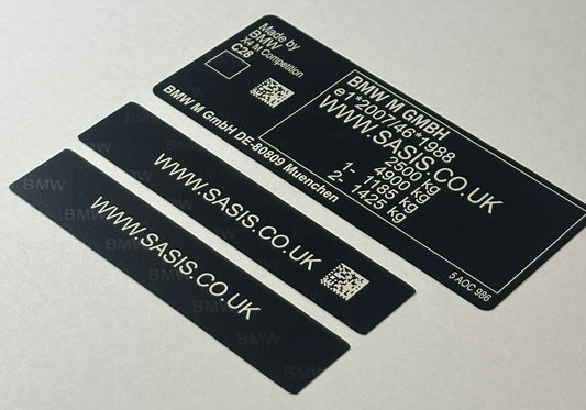Autocollants et plaques VIN BMW SASIS UK